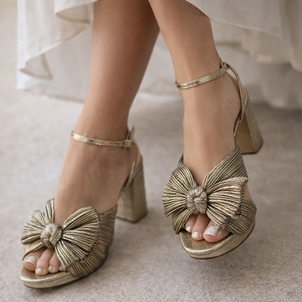 Loeffler Randall Metallic Bow Heels